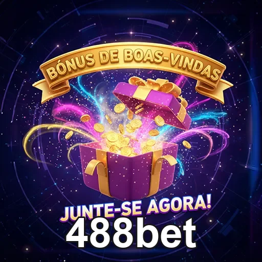 Imagem promocional da 488bet destacando o bônus de inscrição, destaque para o site 488bet com cores atraentes.